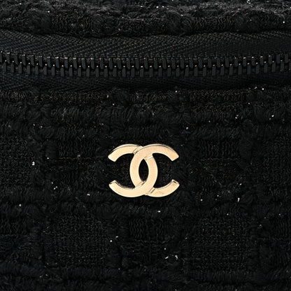Chanel Tweed Lambskin Quilted Arm Coin Purse Black 8 of 11