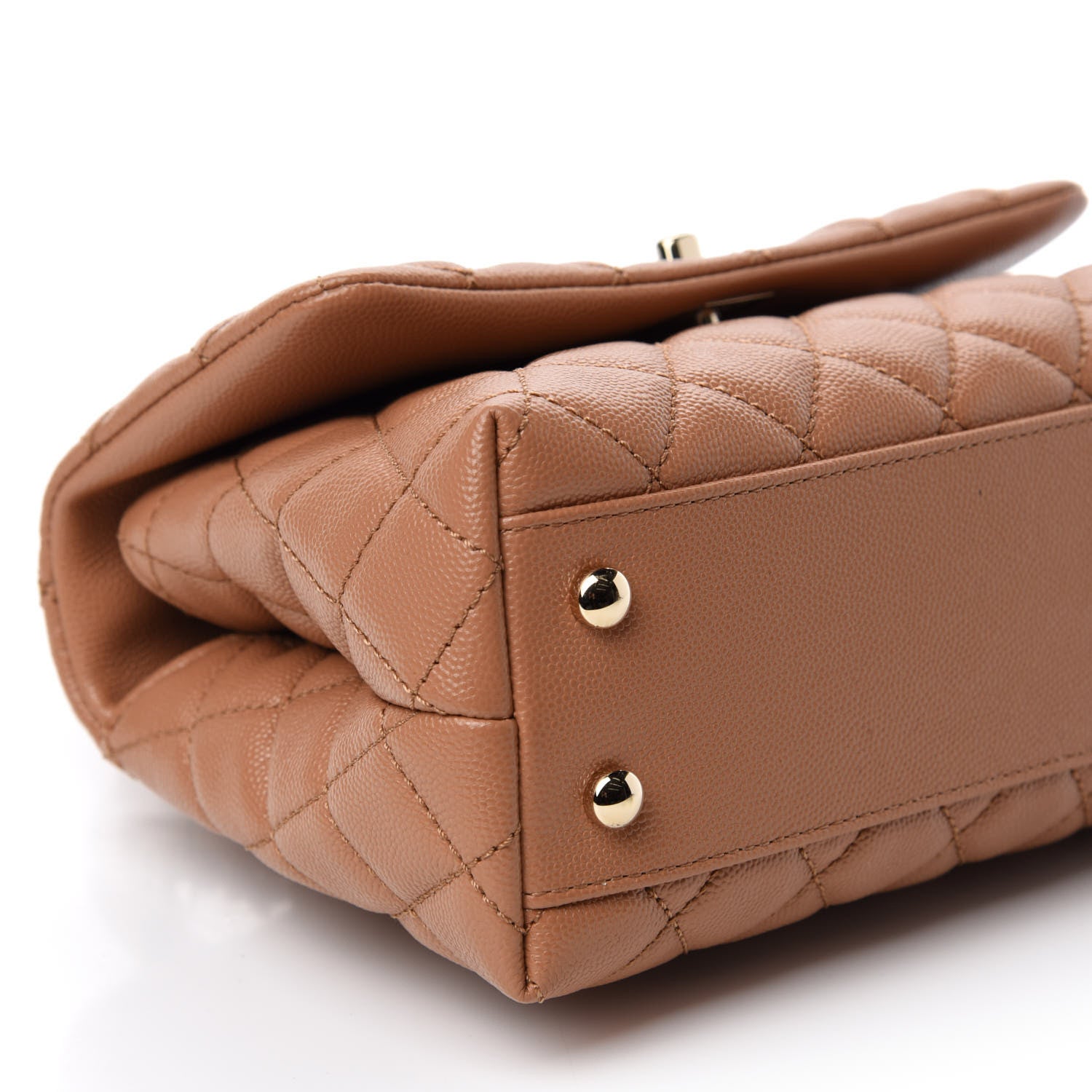 Chanel Caviar Quilted Lizard Embossed Mini Coco Handle Flap Brown 7 of 12