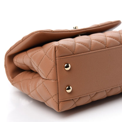 Chanel Caviar Quilted Lizard Embossed Mini Coco Handle Flap Brown 7 of 12