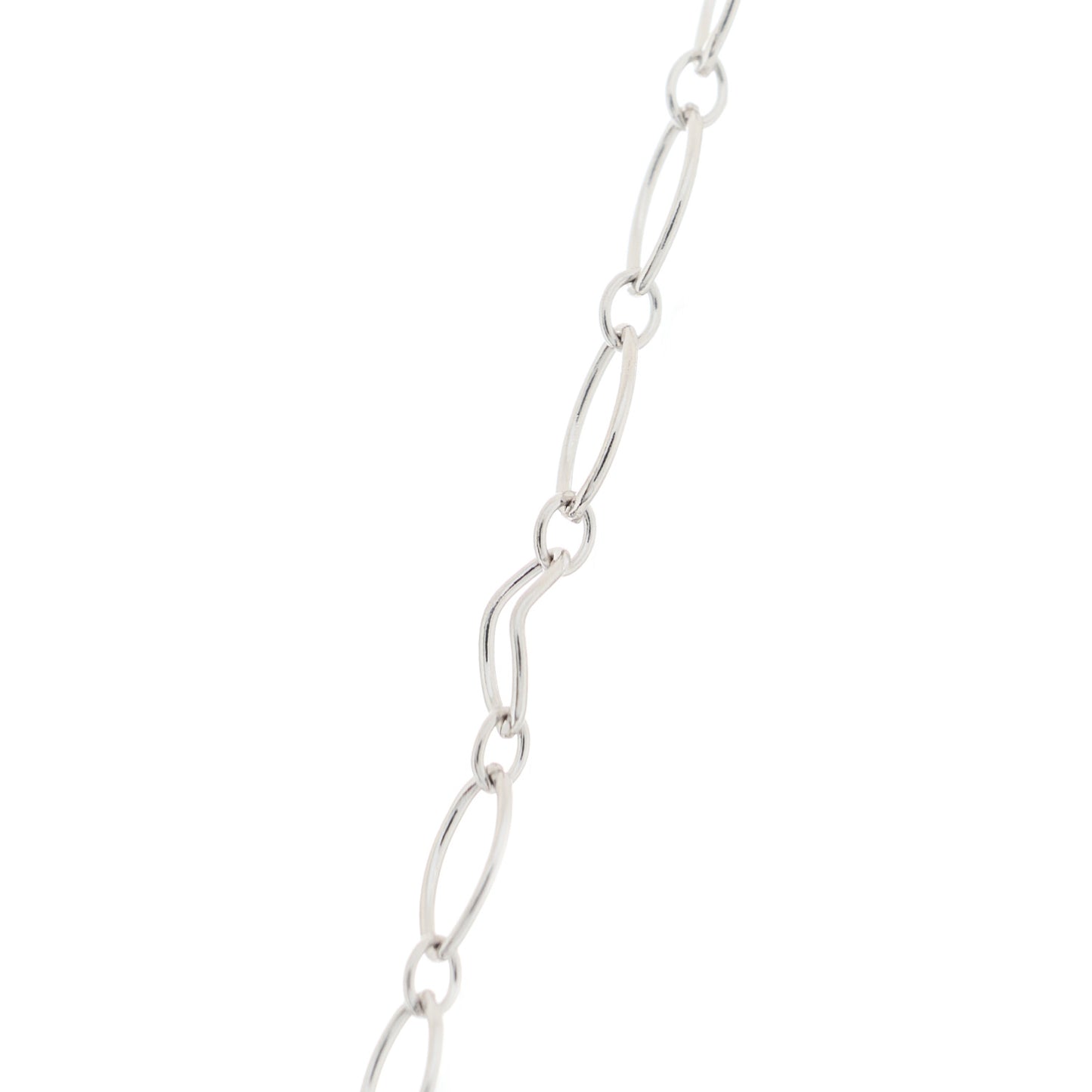 18K White Gold Oval Link Chain Necklace