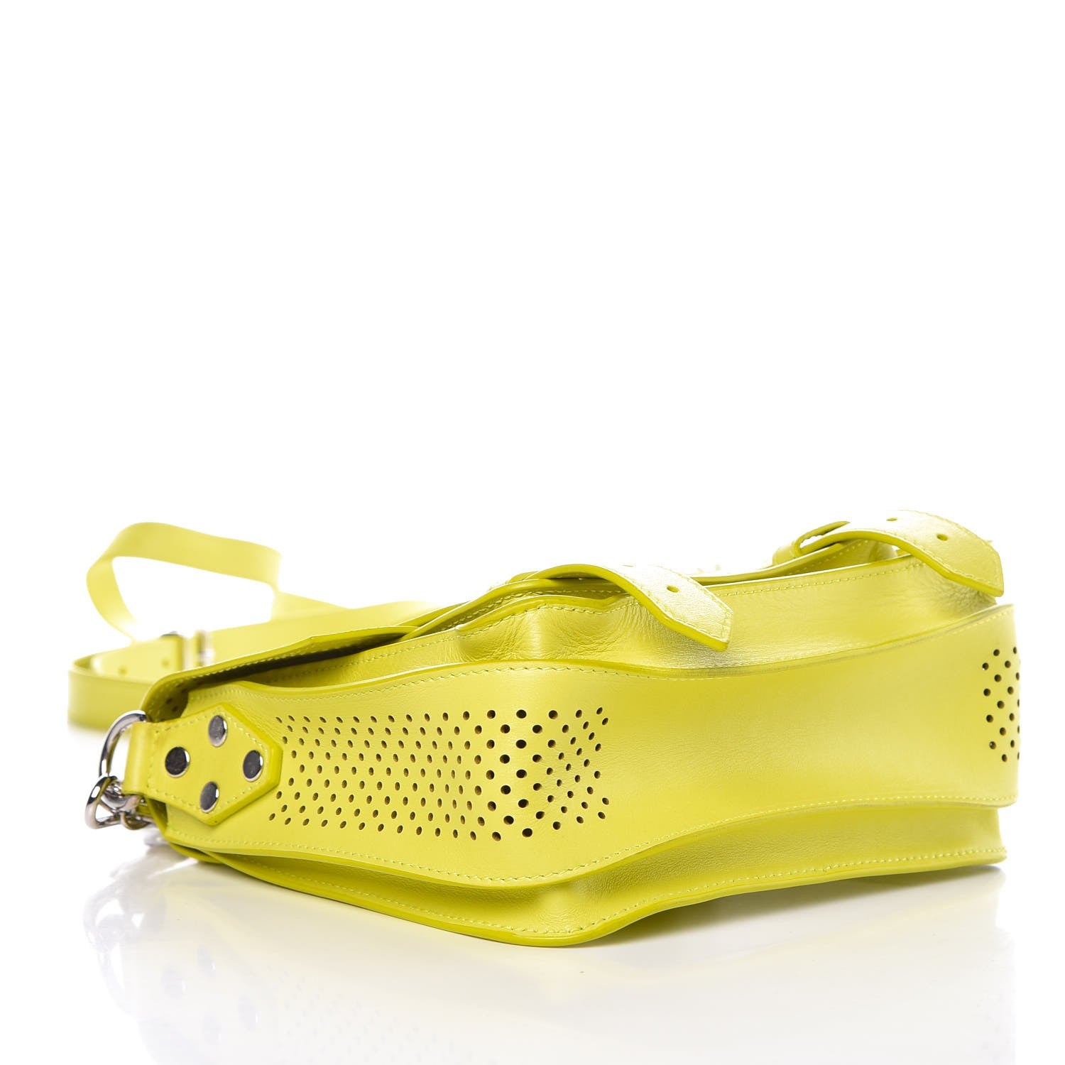 Proenza Schouler Lambskin Perforated PS1 Pouch Messenger Sulphur 4 of 11