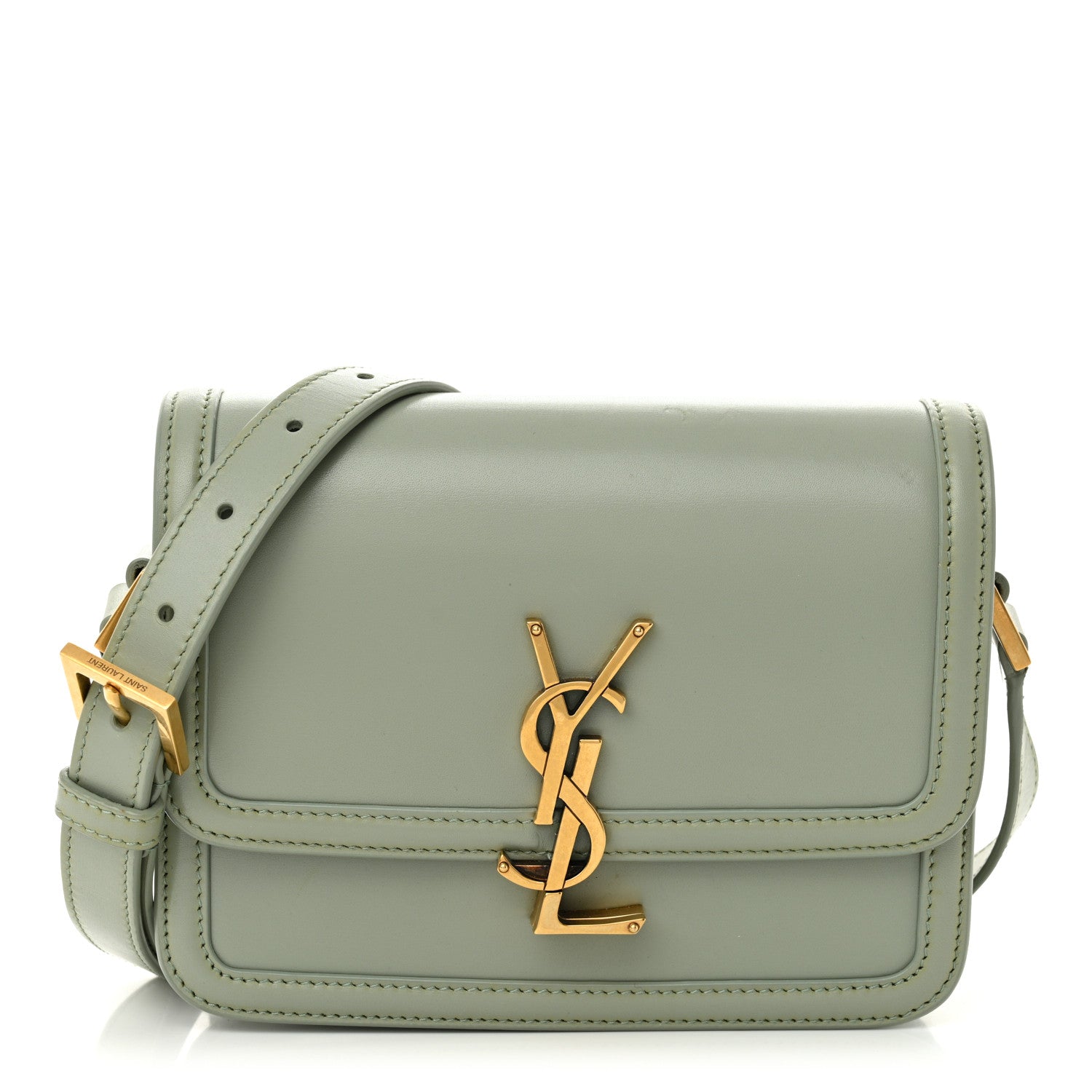 Saint Laurent Smooth Calfskin Small Solferino Satchel Acqua 1 of 12