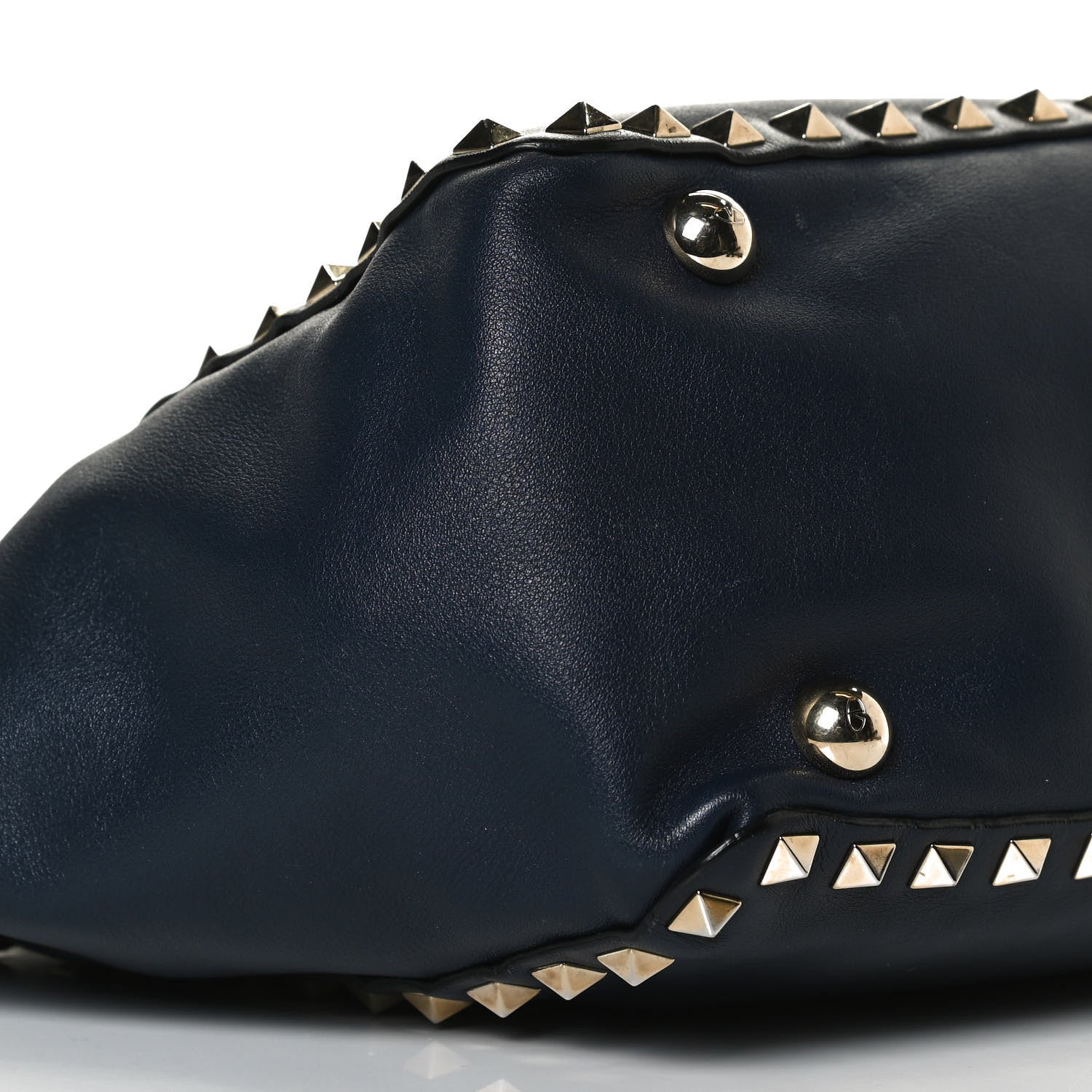 Valentino Garavani Vitello Small Rockstud Tote Marine 9 of 16