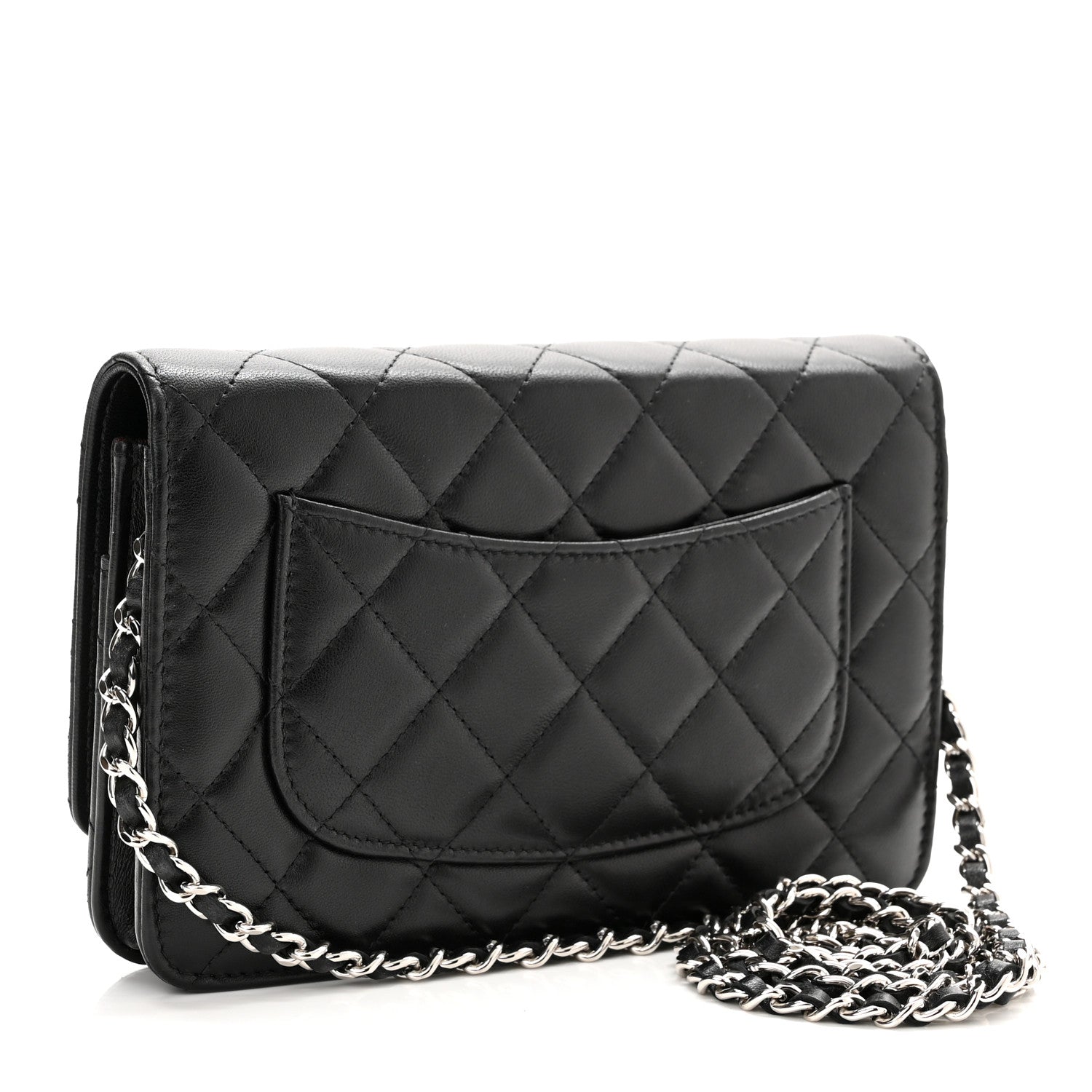 Chanel Lambskin Quilted Wallet On Chain WOC Black 3 of 13