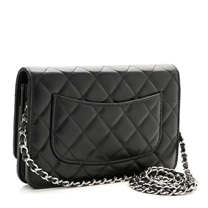 Chanel Lambskin Quilted Wallet On Chain WOC Black 3 of 13