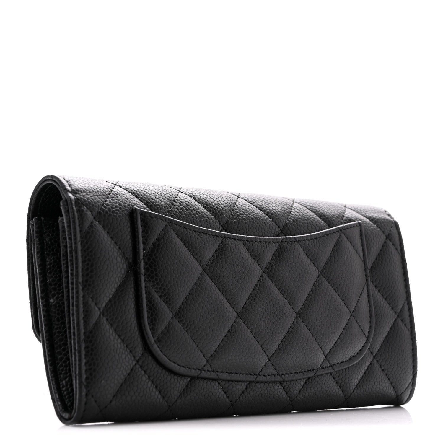 Chanel Caviar Quilted Large Gusset Flap Wallet Black 3 of 11