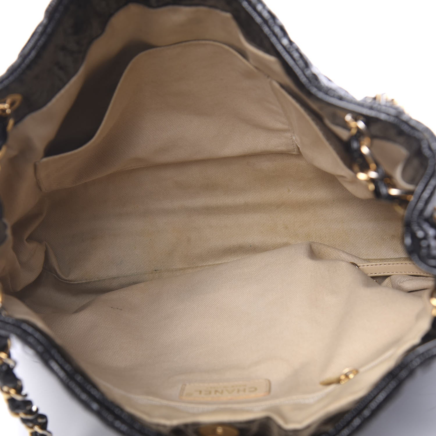 Chanel Crackled Patent Puzzle Tote Black 5 of 14