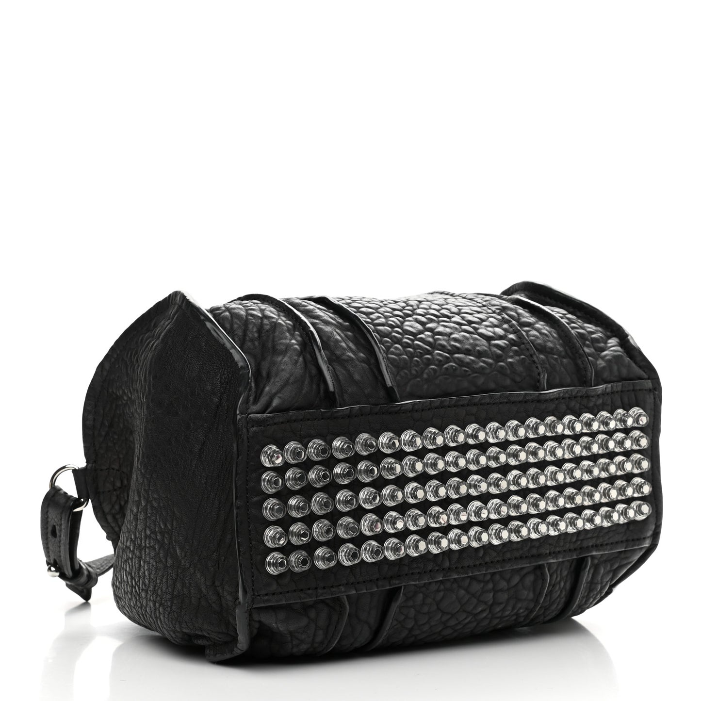 Pebbled Lambskin Inside Out Rocco Black Clear Resin Hardware