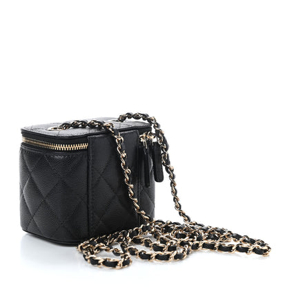 Chanel Caviar Quilted Mini Vanity Case With Chain Black 3 of 10