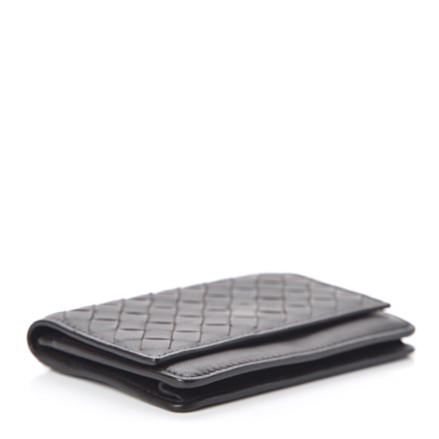 Nappa Intrecciato Card Holder Ebano