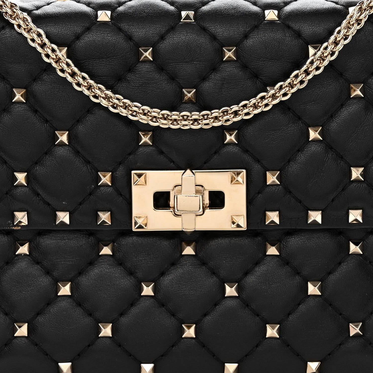 Valentino Garavani Lambskin Medium Rockstud Spike Shoulder Bag Black 8 of 11