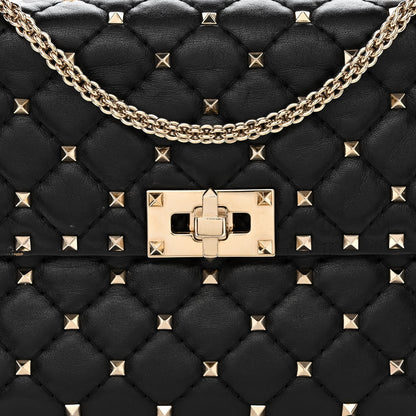 Valentino Garavani Lambskin Medium Rockstud Spike Shoulder Bag Black 8 of 11