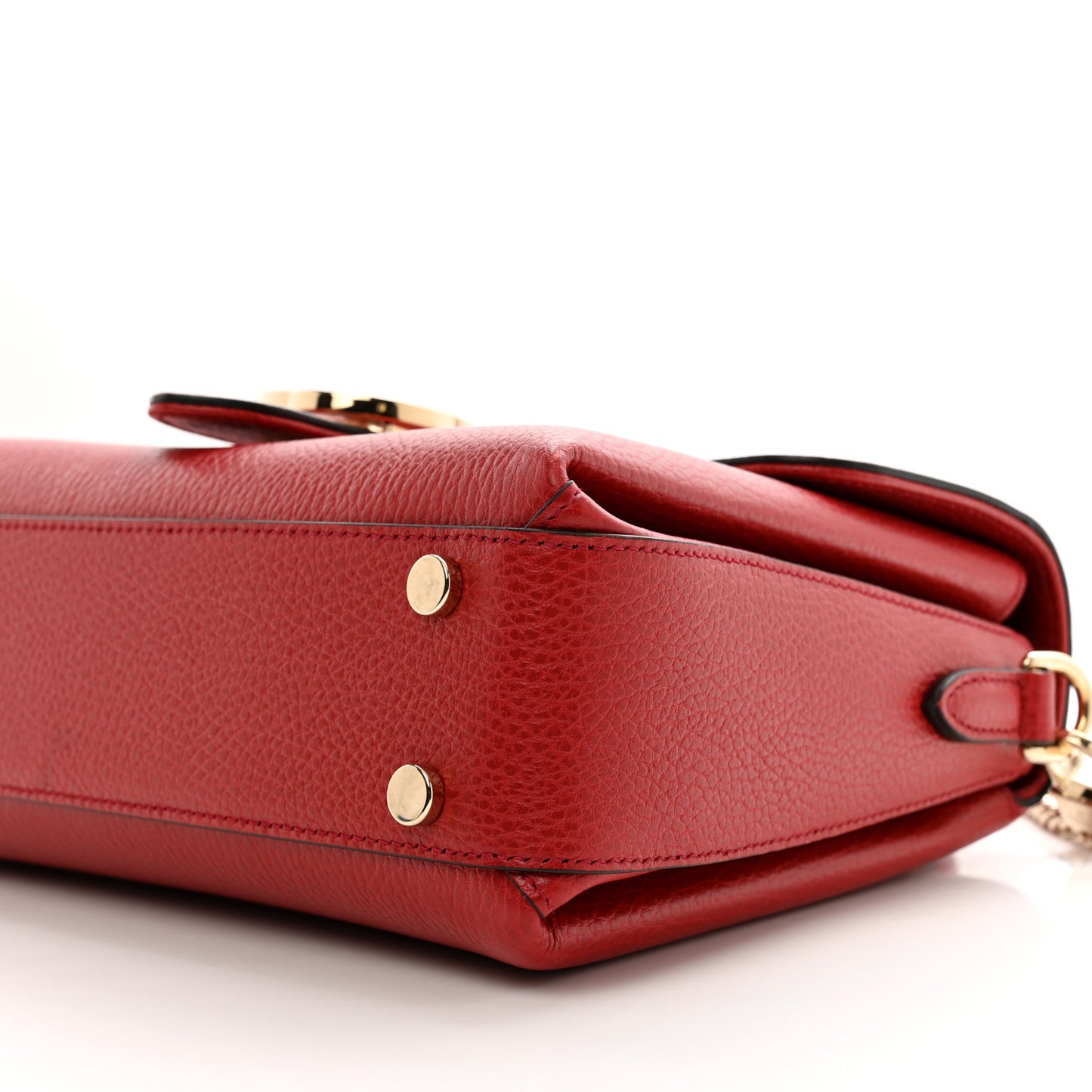 Dollar Calfskin Interlocking G Top Handle Shoulder Bag Red