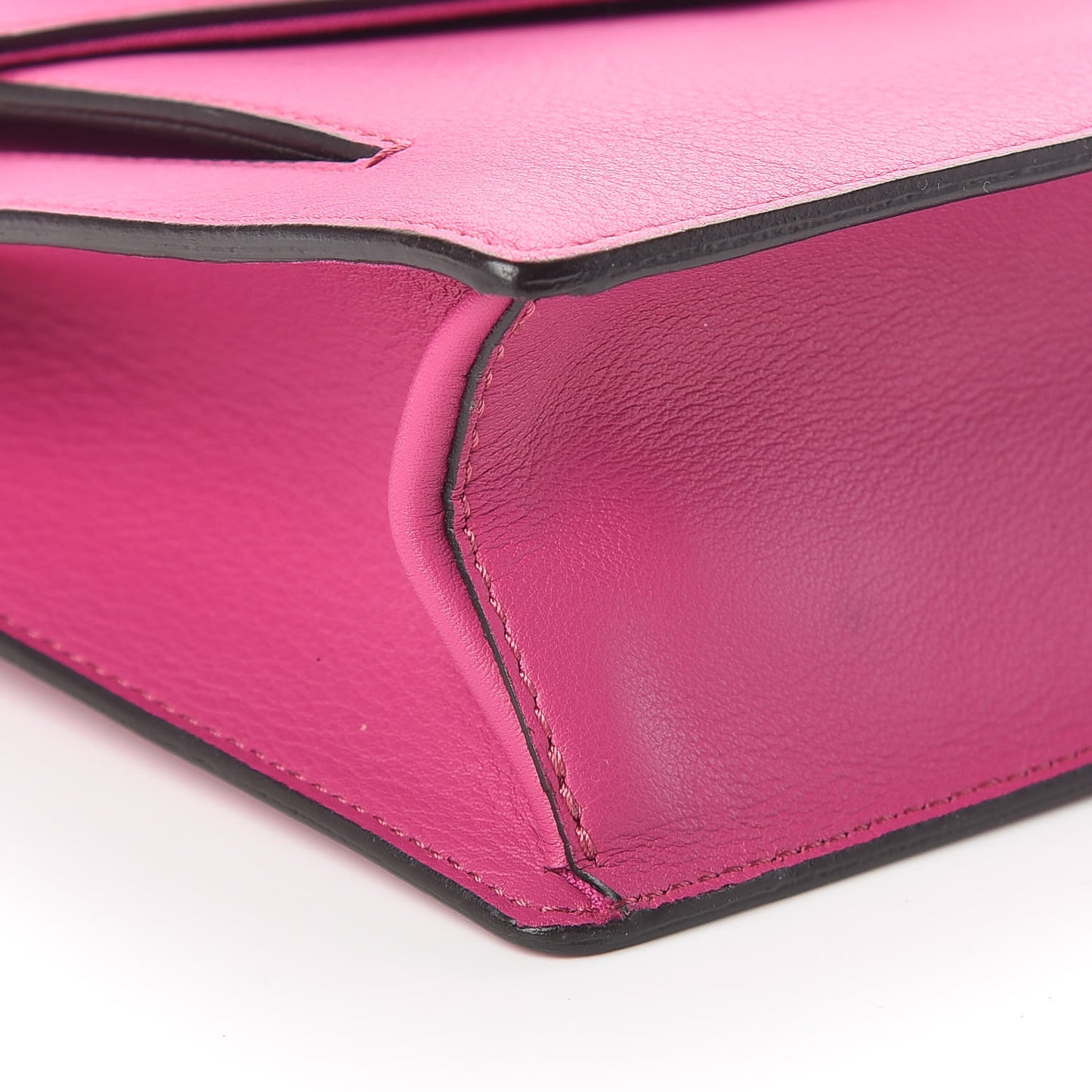 Vitello Dolce Fox Fur Monster Eyes Mini 2Jours Pouch Magenta