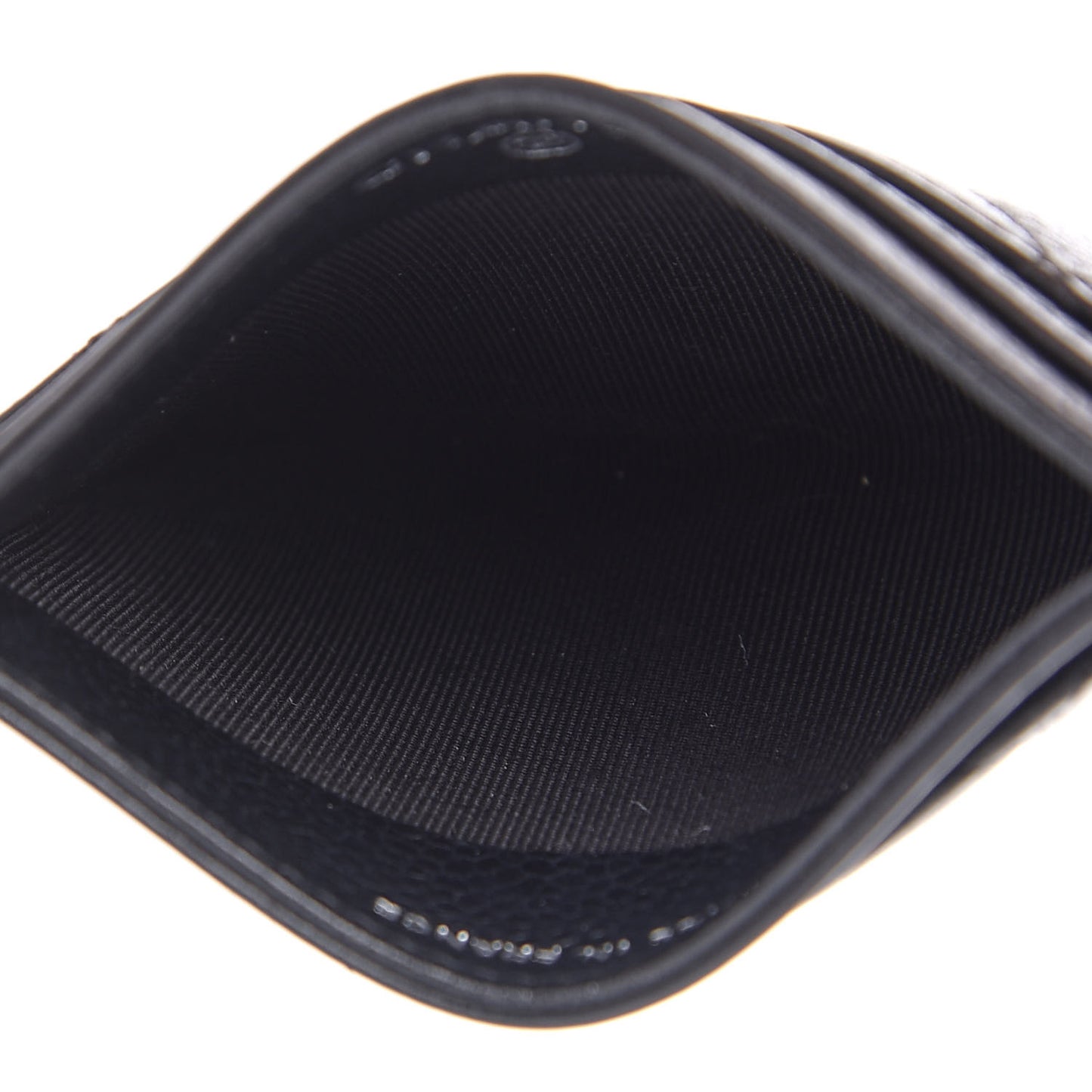Caviar Quilted Card Holder Black