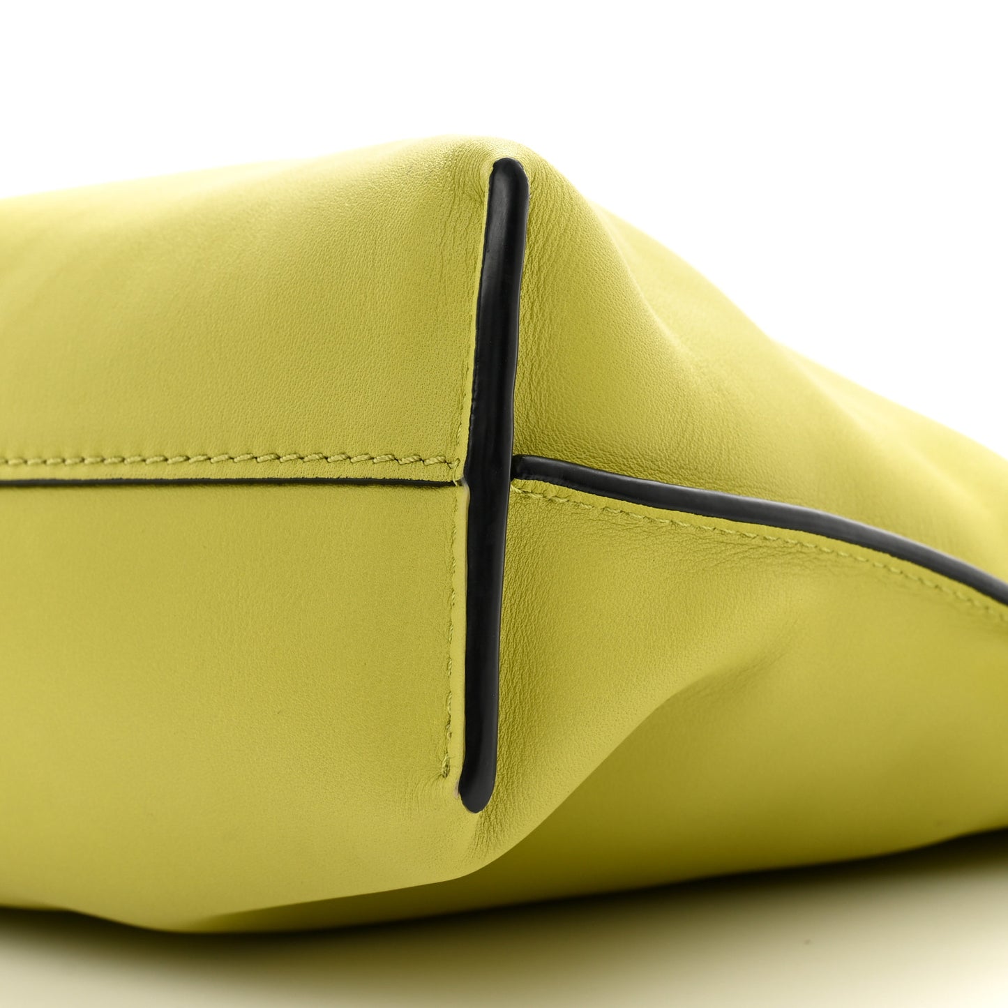 Calfskin Mini Flamenco Knot Clutch Lime Yellow