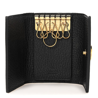 Gucci Dollar Calfskin GG Supreme Monogram GG Marmont 6 Key Holder Case Black Beige Ebony 5 of 11