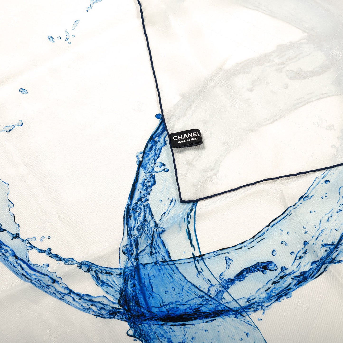 Silk Splash CC Scarf White Blue