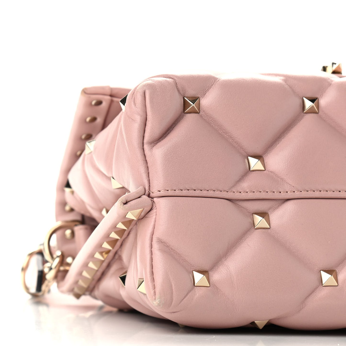 Nappa Medium Candystud Top Handle Bag Poudre
