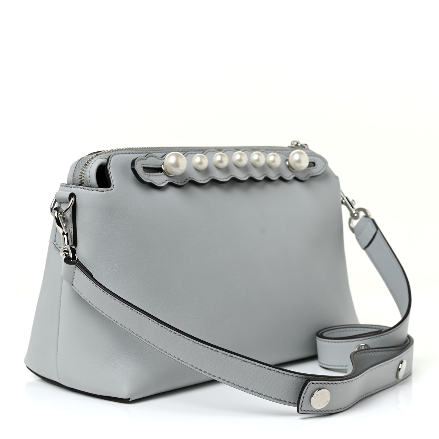 Vitello Dolce Pearl Scalloped Medium By The Way Boston Bag Grigio Perla