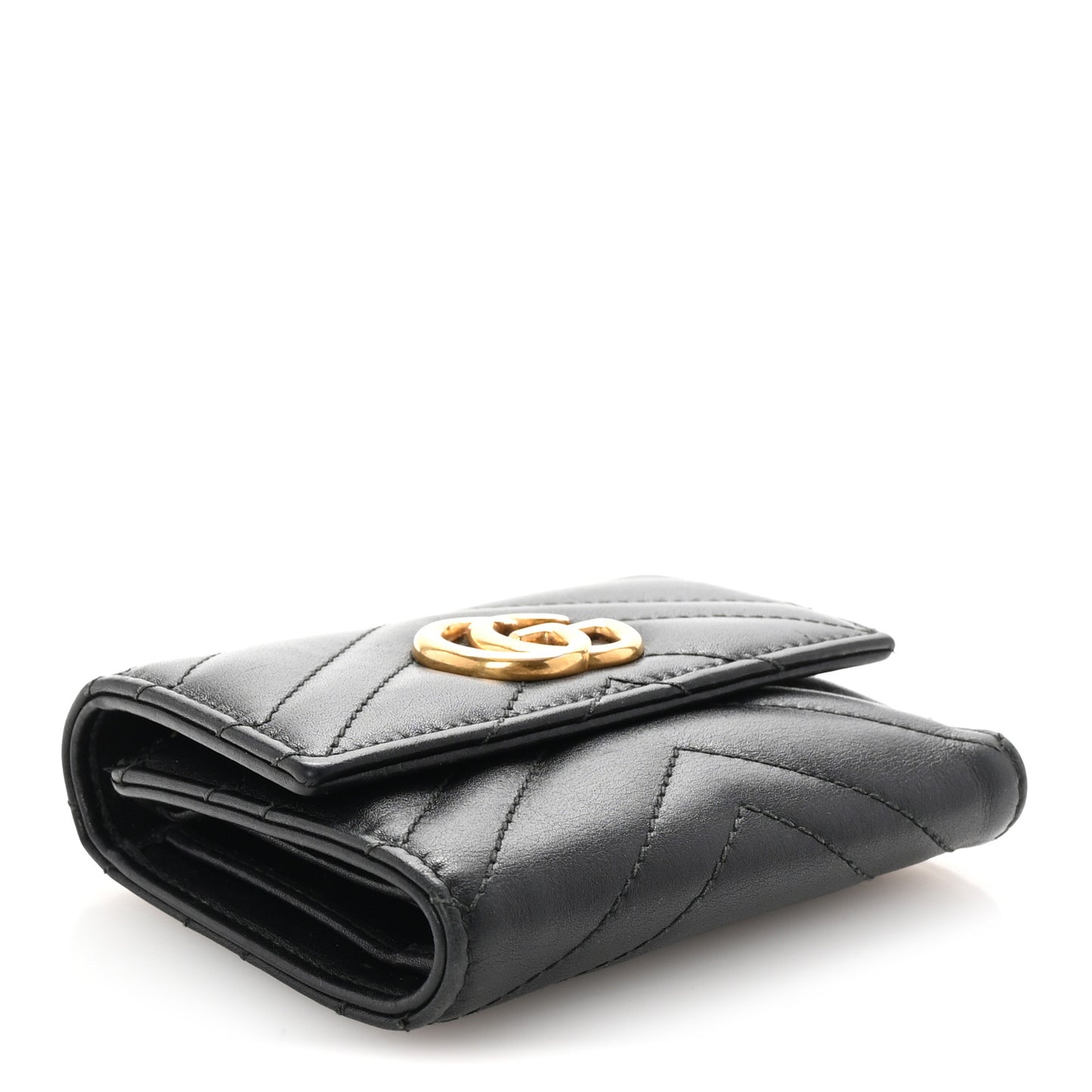 Calfskin Matelasse GG Marmont Wallet Black