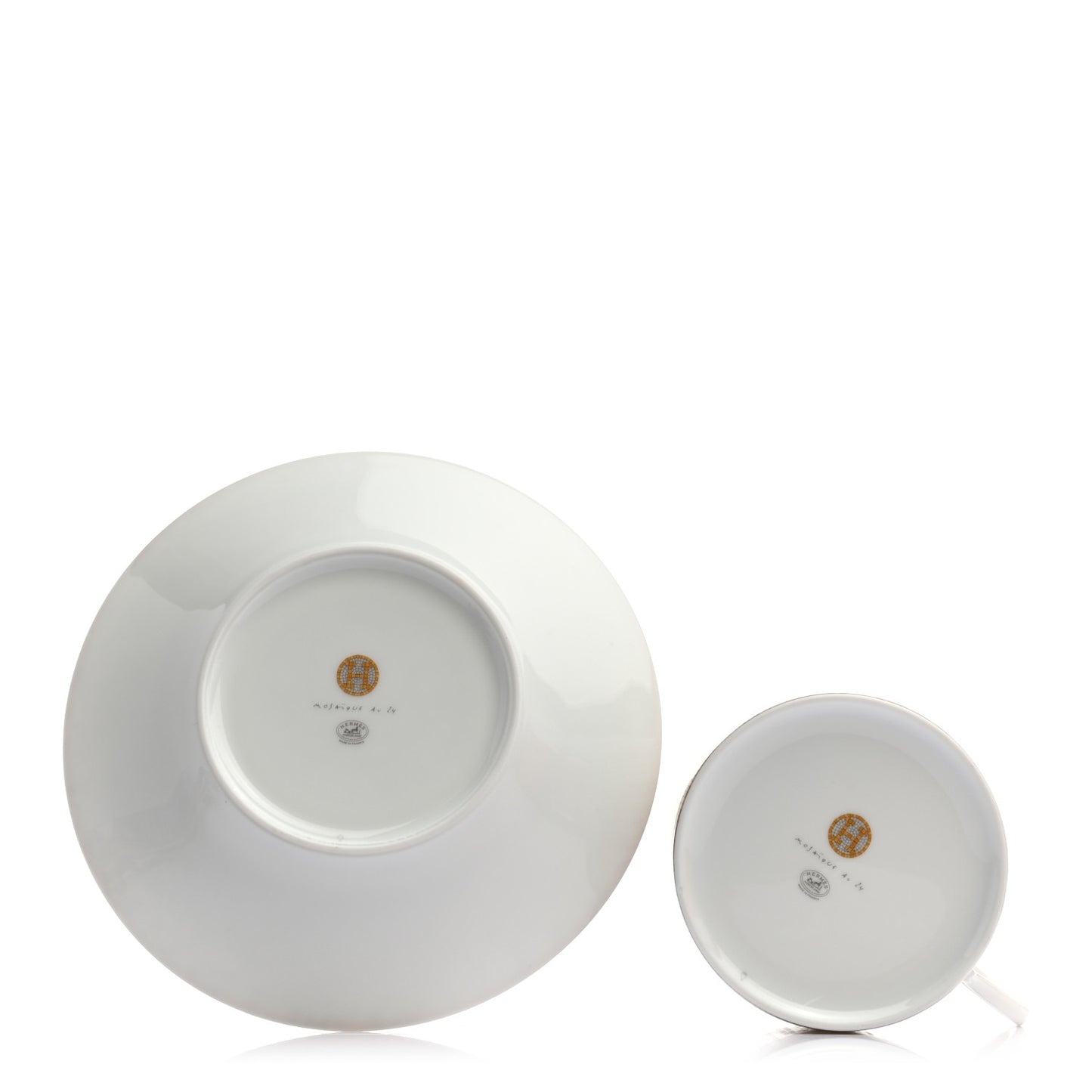 Porcelain Mosaique Au 24 Gold Breakfast Cup And Saucer Set Of 2