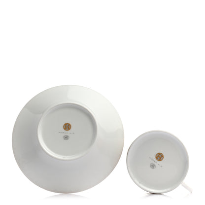 Hermes Porcelain Mosaique Au 24 Gold Breakfast Cup And Saucer Set Of 2 4 of 9