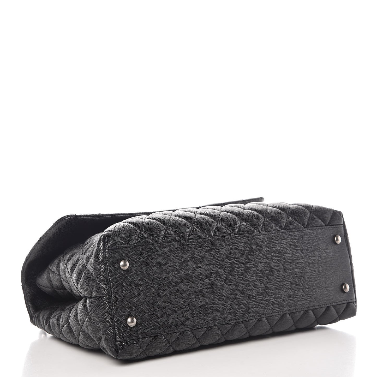 Caviar Quilted Medium Coco Handle Flap Black