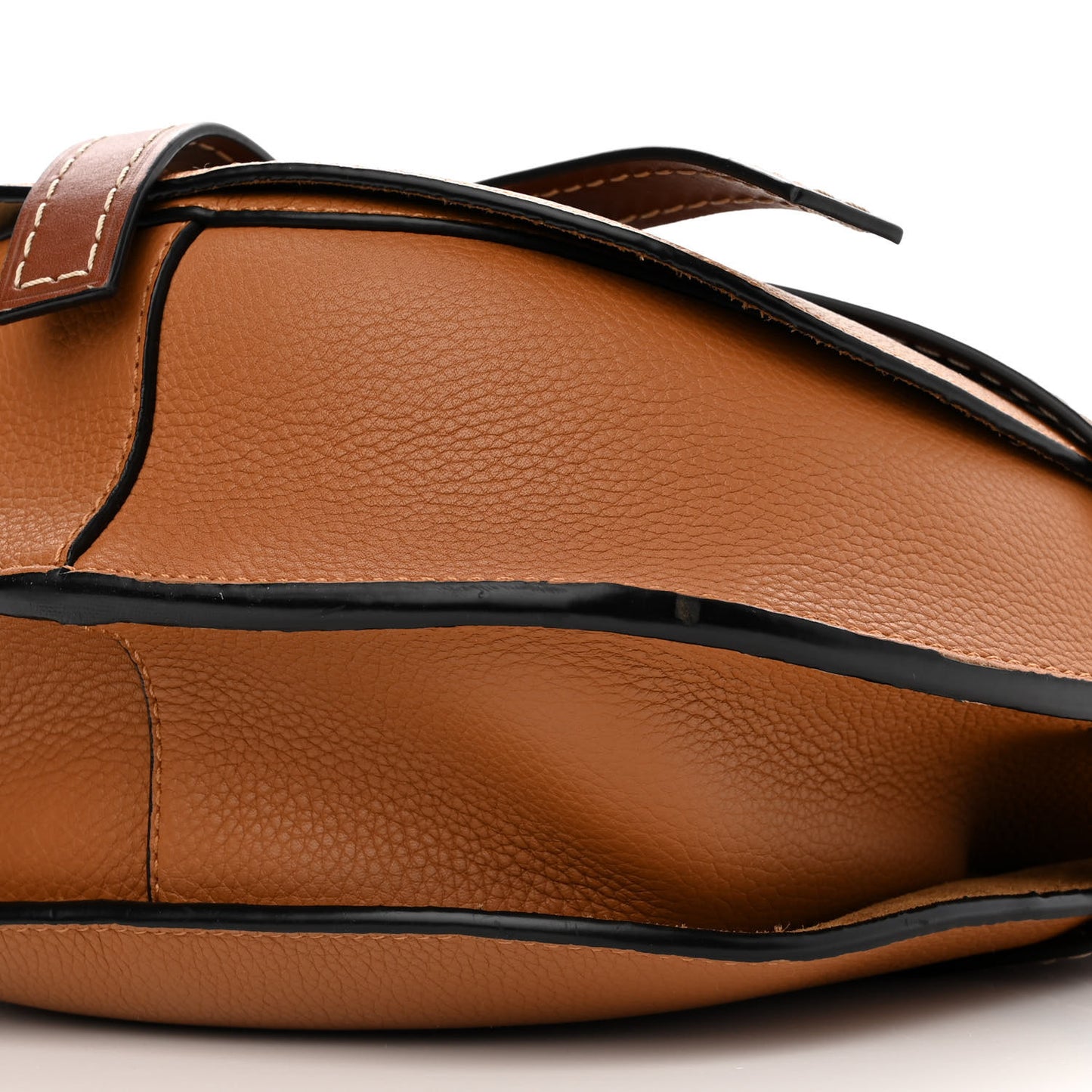Grained Calfskin Small Gate Crossbody Bag Caramel Pecan