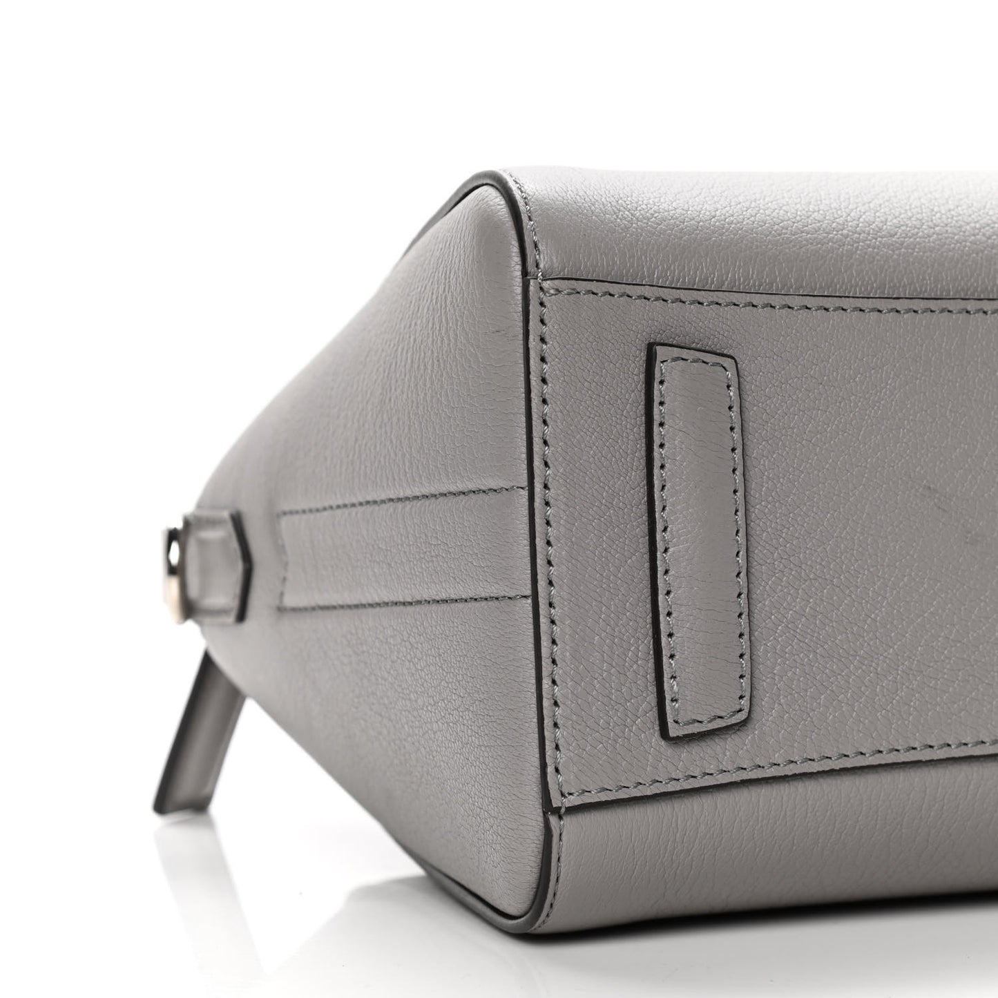 Sugar Goatskin Mini Antigona Pearl Grey