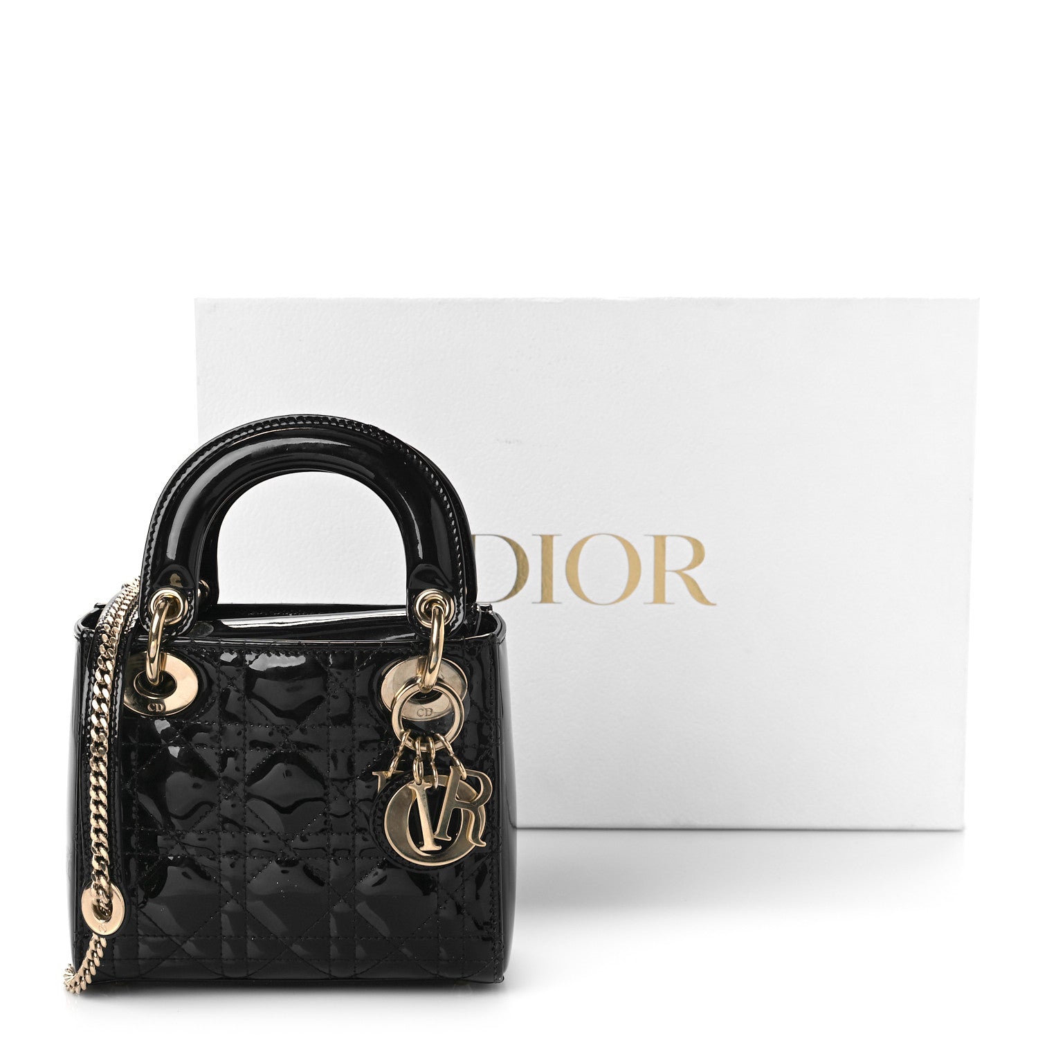 Christian Dior Patent Cannage Mini Lady Dior Black 9 of 9