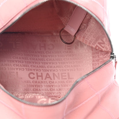 Chanel Caviar Square Stitched Bowler Pink 4 of 9