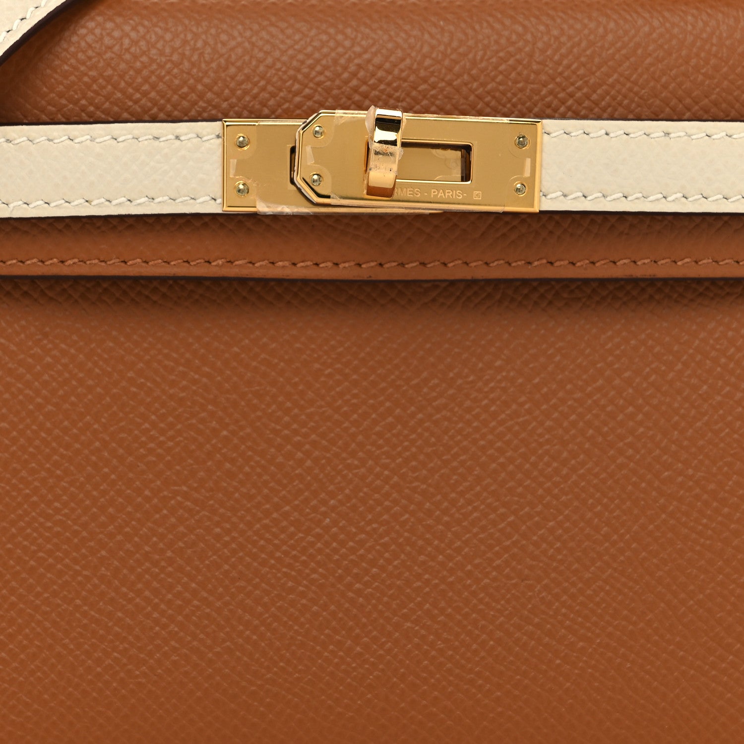 Hermes Epsom Horseshoe Mini Kelly Sellier 20 Gold Craie 8 of 11