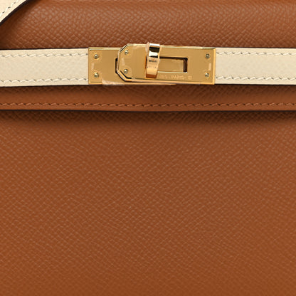 Hermes Epsom Horseshoe Mini Kelly Sellier 20 Gold Craie 8 of 11