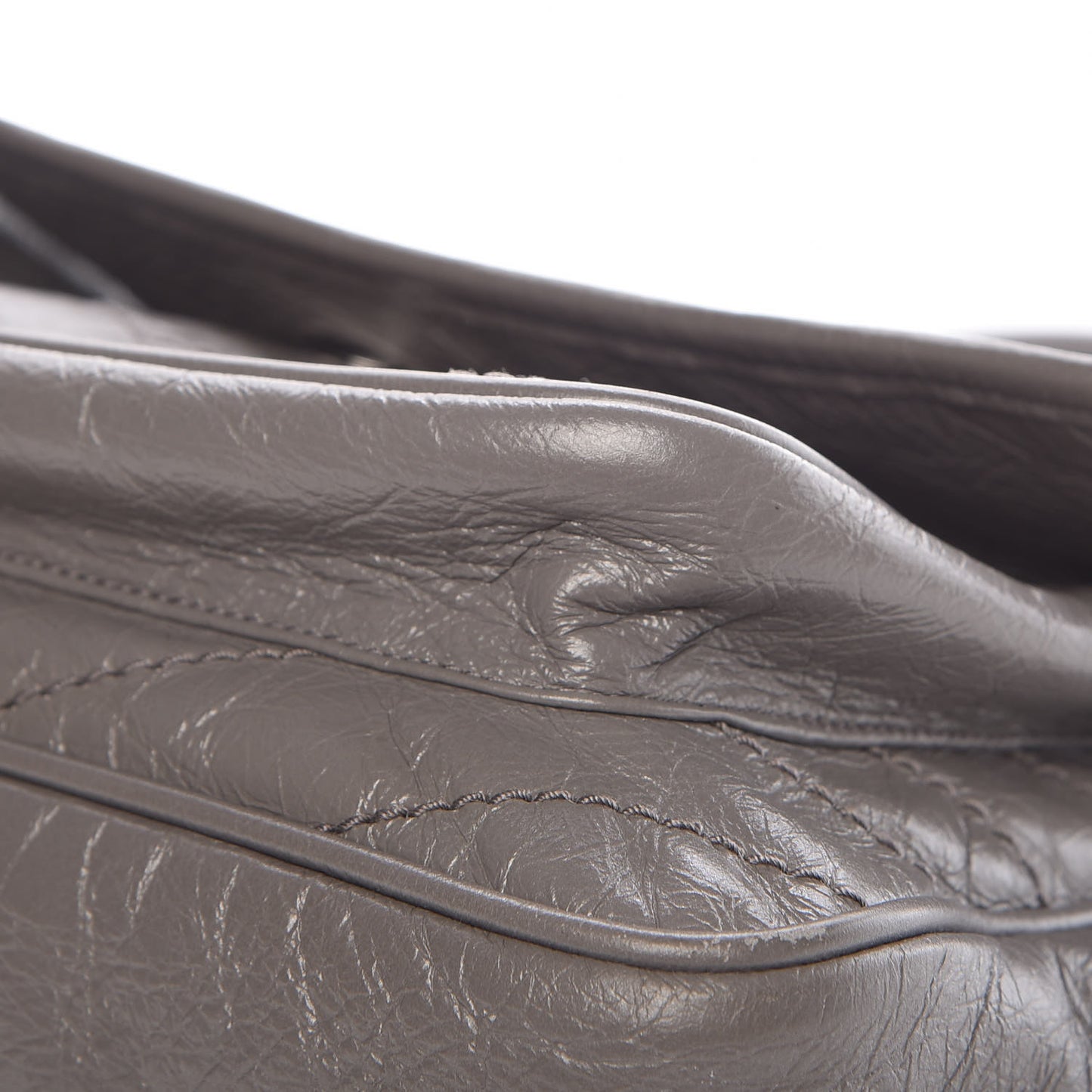 Crinkled Calfskin Matelasse Monogram Medium Niki Chain Satchel Fog