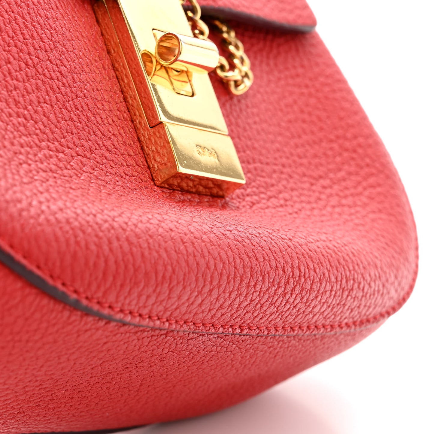 Grained Lambskin Mini Drew Shoulder Bag Plaid Red