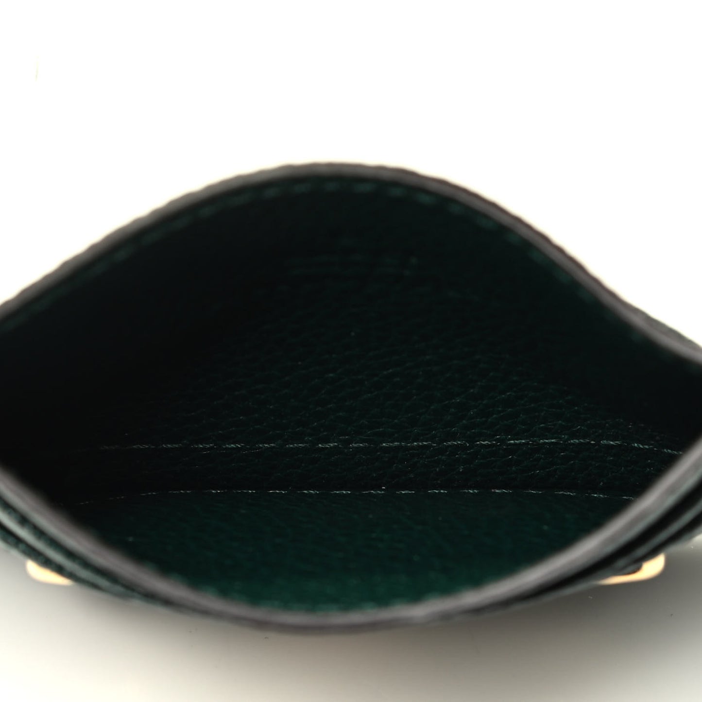 Grainy Calfskin Zumi Card Holder Vintage Green