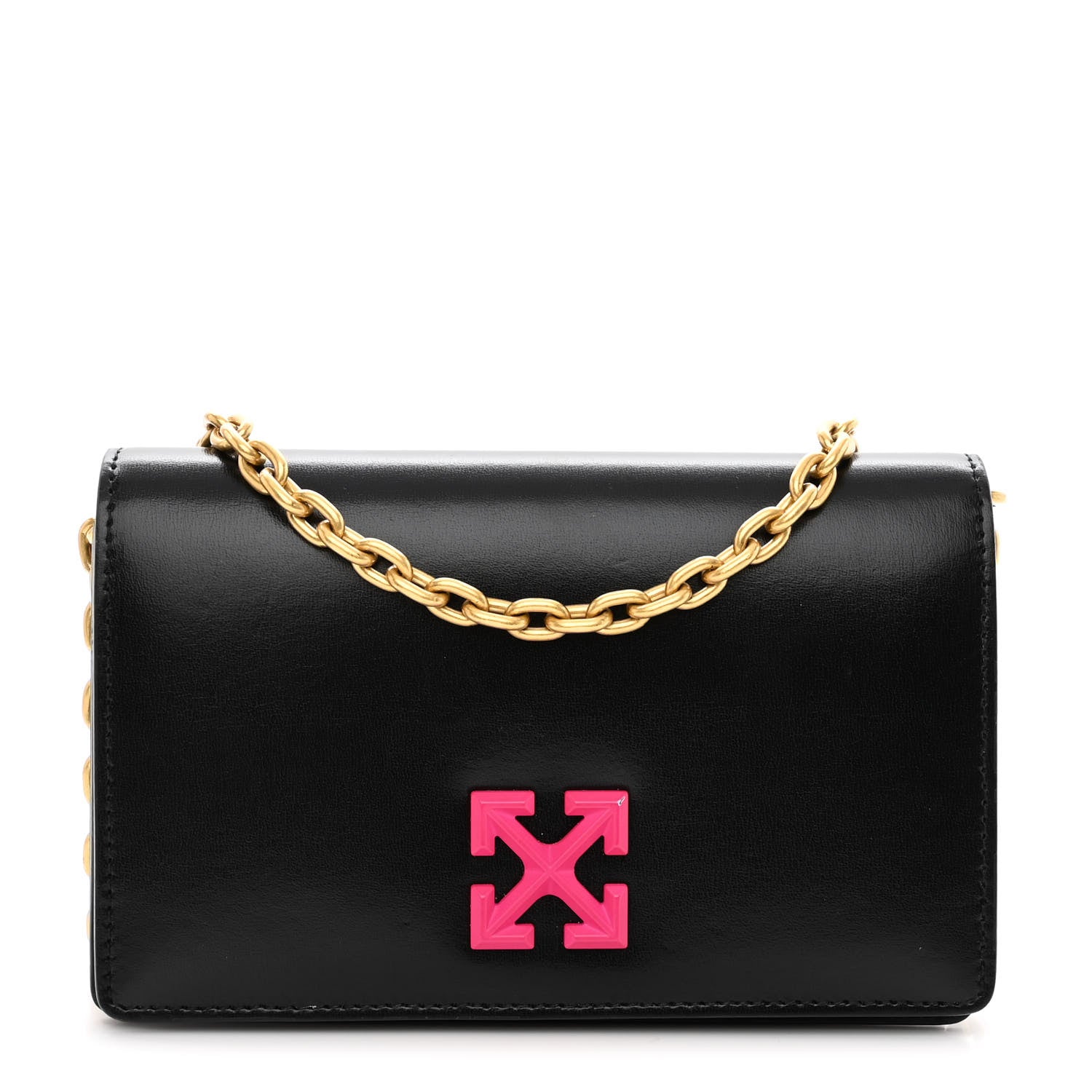Off-White Calfskin Jitney 0.5 Crossbody Bag Black 1 of 9