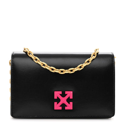 Off-White Calfskin Jitney 0.5 Crossbody Bag Black 1 of 9