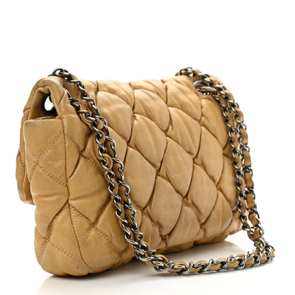 Chanel Calfskin Quilted Medium Bubble Quilt Flap Bag Beige 3 of 11