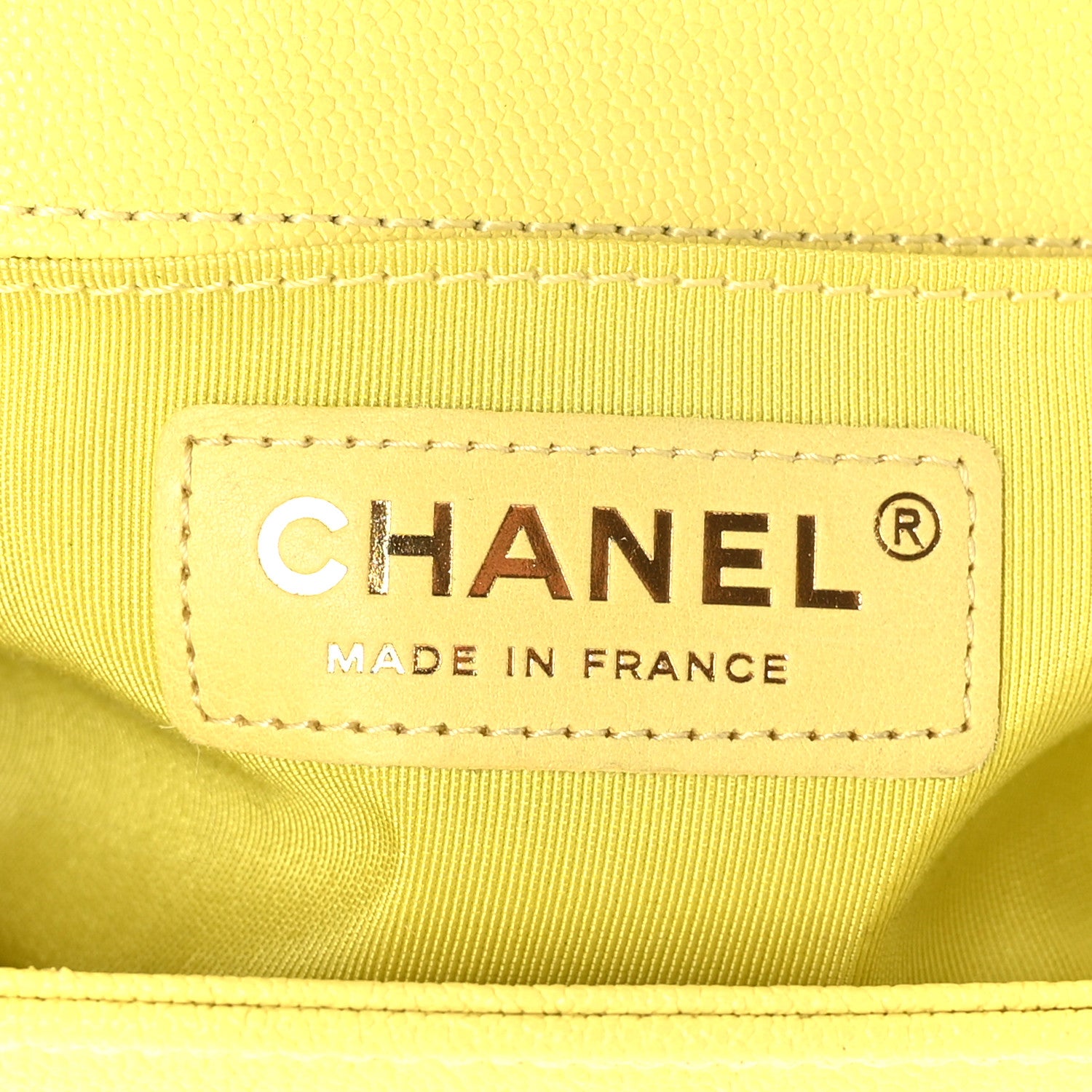 Chanel Caviar Chevron Quilted Small Boy Flap Yellow 6 of 9