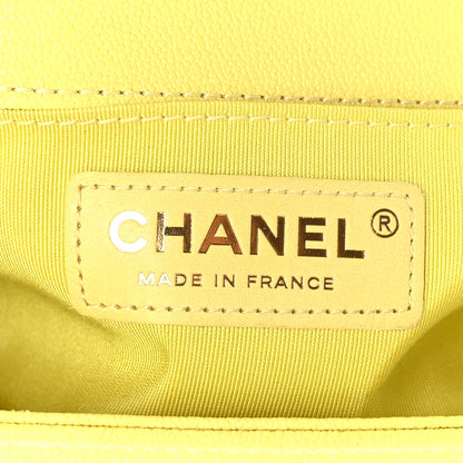 Chanel Caviar Chevron Quilted Small Boy Flap Yellow 6 of 9