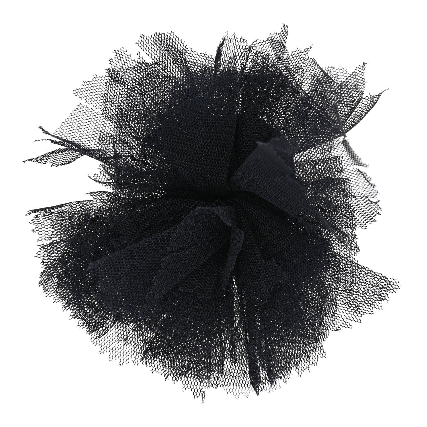 Chanel Tulle Camellia Brooch Black 1 of 4