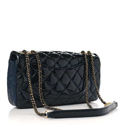Chanel Patent Goatskin Quilted Small CC Eyelet Flap Blue 3 of 12