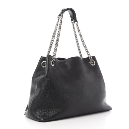 Gucci Pebbled Calfskin Studded Medium Soho Chain Shoulder Bag Black 3 of 10
