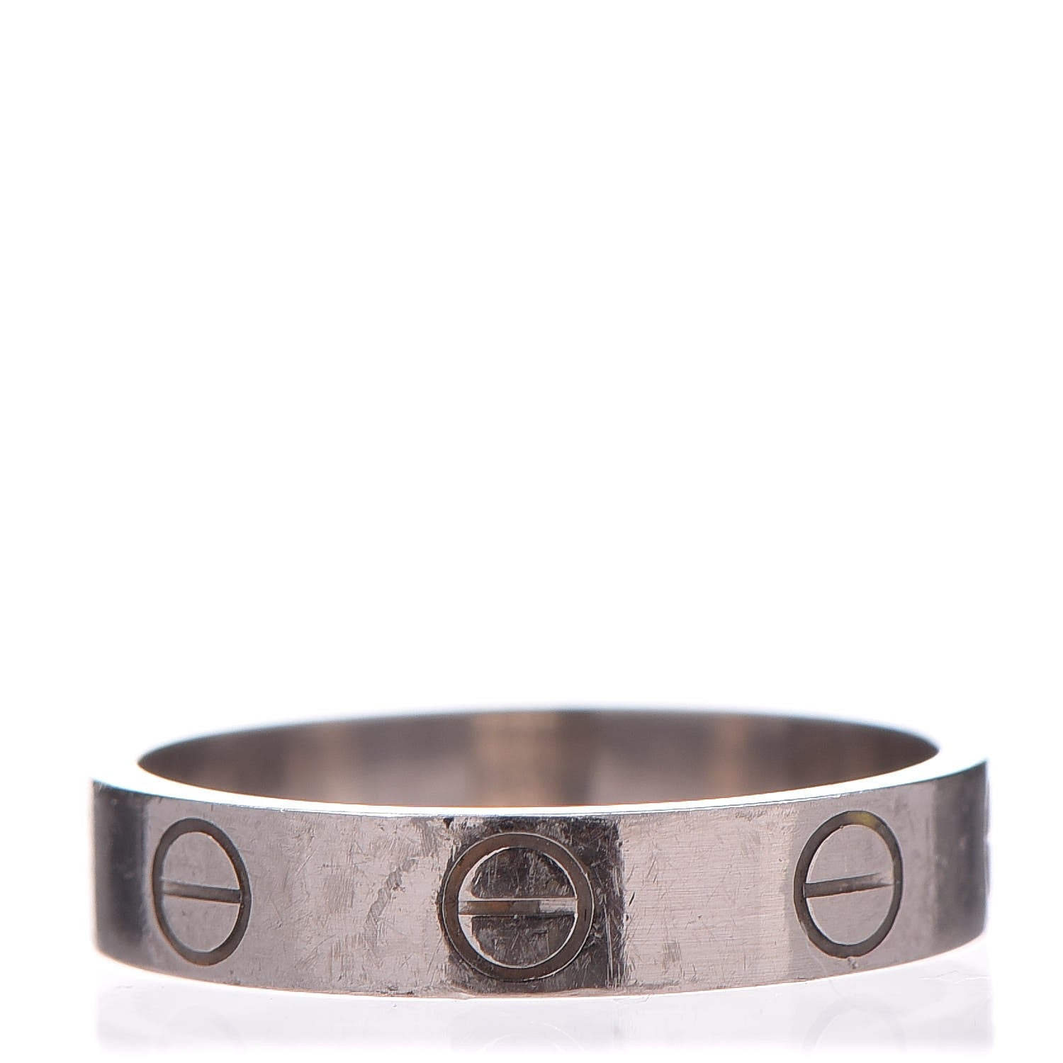 Cartier 18K White Gold 3.5mm LOVE Wedding Band Ring 49 4.75 3 of 4