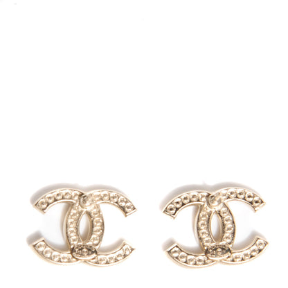 Chanel Crystal CC Earrings Light Gold 3 of 5