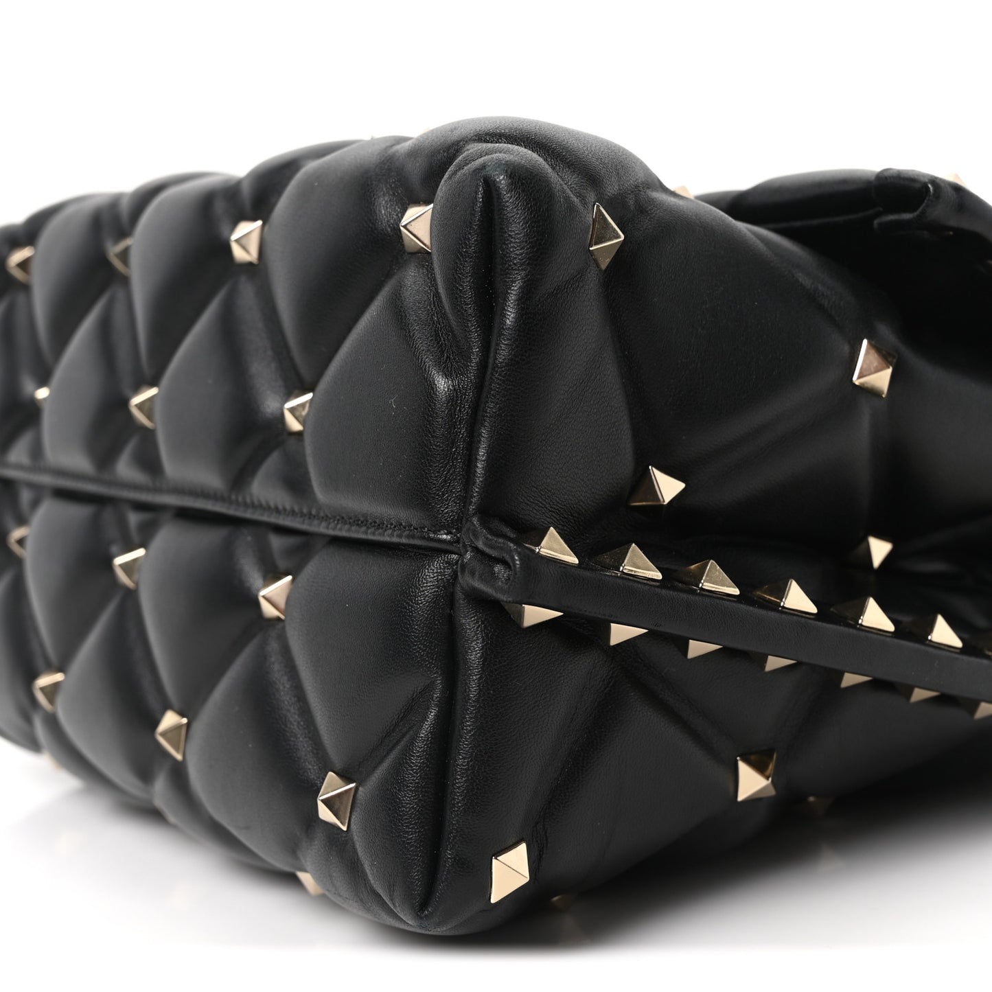 Lambskin VLTN Print Candystud Top Handle Bag Black