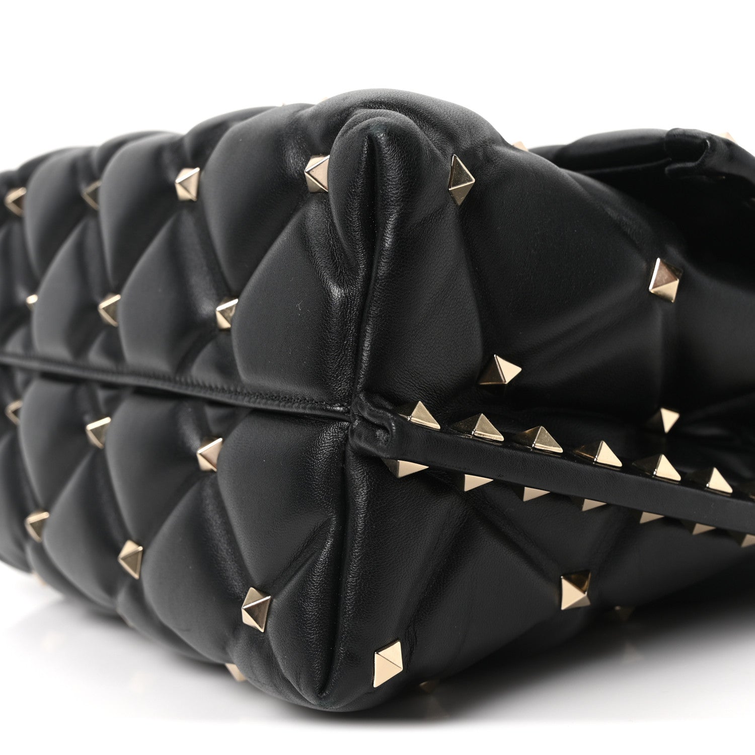 Valentino Garavani Lambskin VLTN Print Candystud Top Handle Bag Black 9 of 9