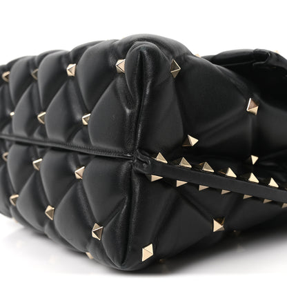 Valentino Garavani Lambskin VLTN Print Candystud Top Handle Bag Black 9 of 9